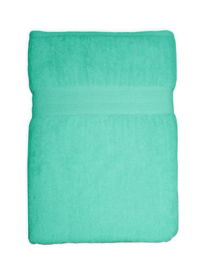 Cotton Plus 480 GSM 100% Cotton Green Large Towel - Pack of 1 (140 L cm x 70 W cm)