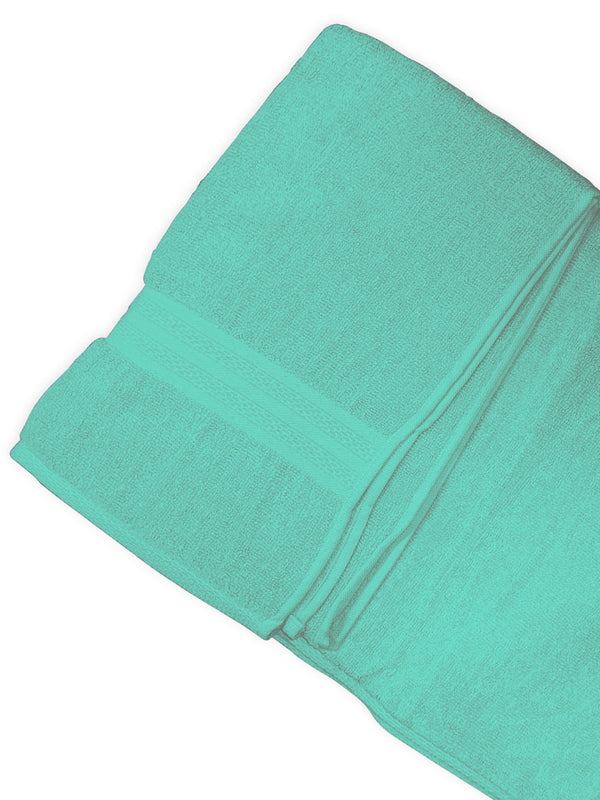 Cotton Plus 480 GSM 100% Cotton Green Large Towel - Pack of 1 (140 L cm x 70 W cm)