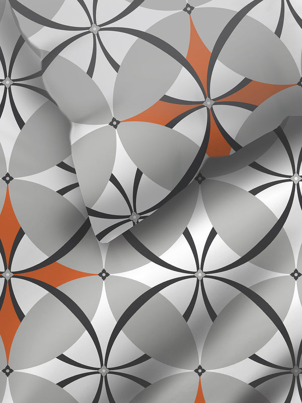 Argos 225 CVC Grey Geometrical King Size Bedsheet with 2 Pillow Covers