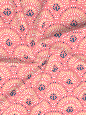 Aura Microfibre 110 GSM Pink Ethnic King Size Bedsheet with 2 Pillow Covers