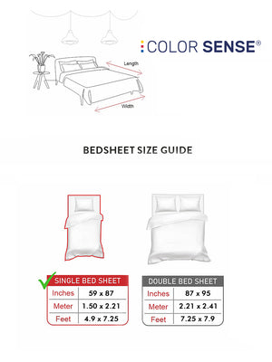 Ivy Microfibre 125 GSM Yellow Ochre Single Size Bedsheet with 1 Pillow Cover