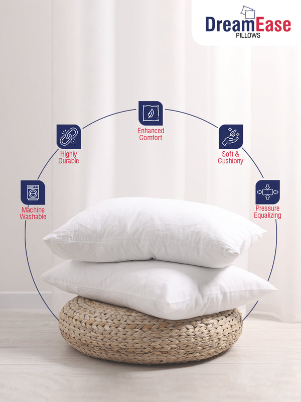 DreamEase White Solid Pillows - Pack of 2