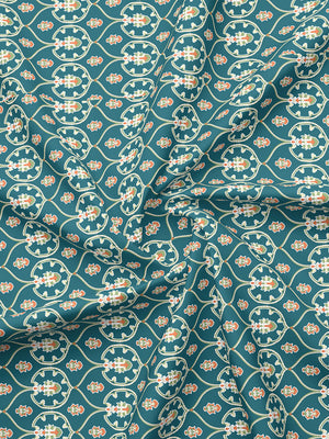 Aria Microfibre 125 GSM Navy Ethnic Double Size Bedsheet with 2 Pillow Covers