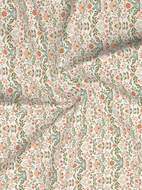 Home Easy 100% Cotton 144 TC Multicolor Floral Double Size Bedsheet with 2 Pillow Covers