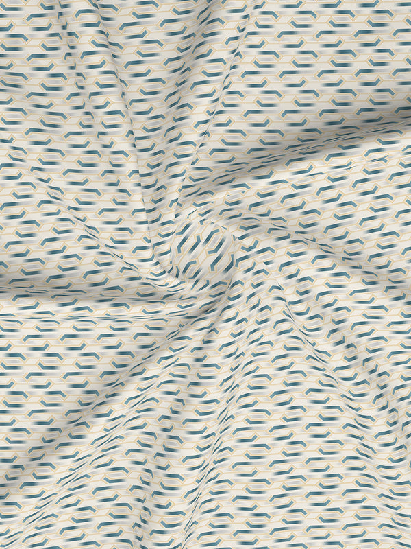 Home Easy 100% Cotton 144 TC Grey Geometrical Double Size Bedsheet with 2 Pillow Covers