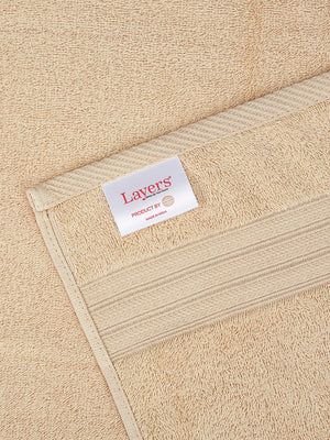 Home Easy 450 GSM 100% Cotton Cream Large Towel - Pack of 1 (150 L cm x 75 W cm)