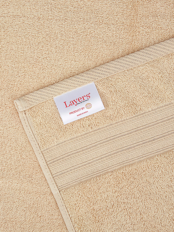 Home Easy 450 GSM 100% Cotton Cream Large Towel - Pack of 1 (150 L cm x 75 W cm)