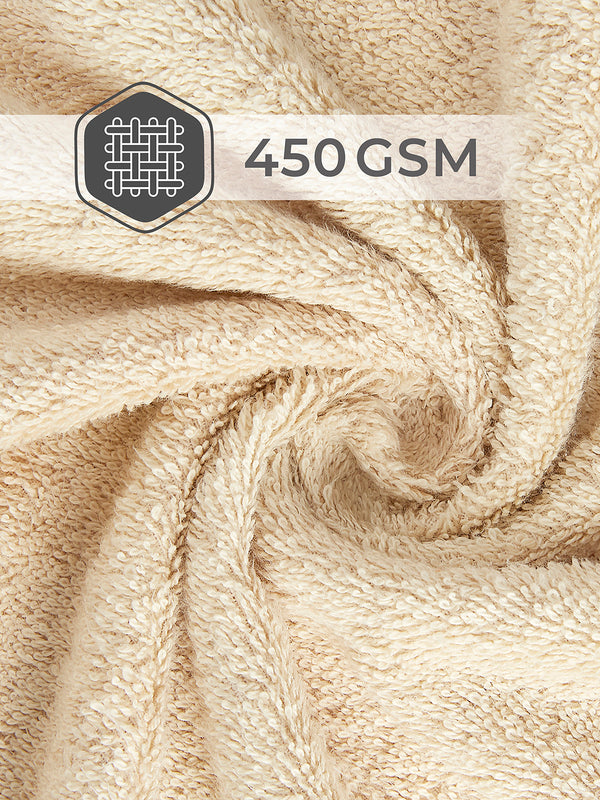 Home Easy 450 GSM 100% Cotton Cream Large Towel - Pack of 1 (150 L cm x 75 W cm)