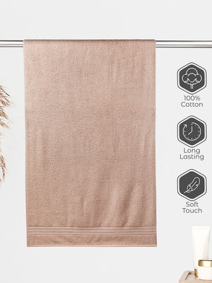 Home Easy 450 GSM 100% Cotton Beige Large Towel - Pack of 1 (150 L cm x 75 W cm)