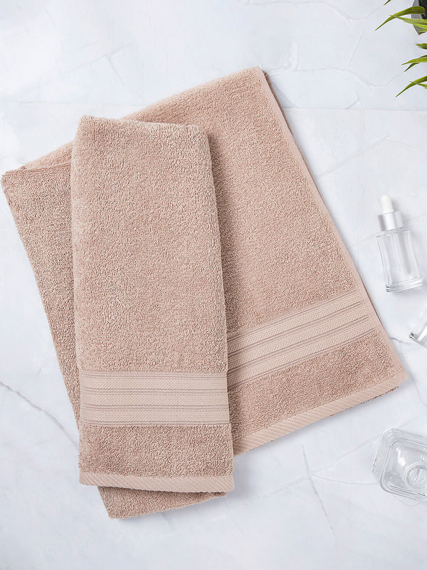 Home Easy 450 GSM 100% Cotton Beige Large Towel - Pack of 1 (150 L cm x 75 W cm)