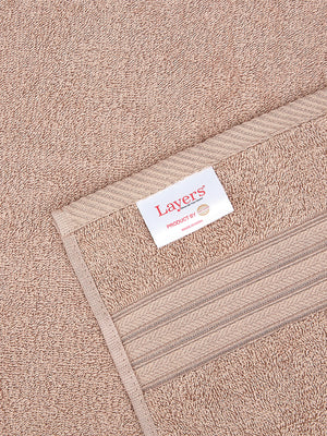 Home Easy 450 GSM 100% Cotton Beige Large Towel - Pack of 1 (150 L cm x 75 W cm)