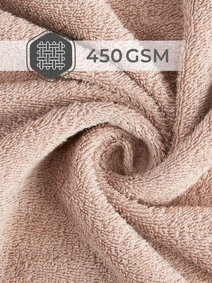 Home Easy 450 GSM 100% Cotton Beige Large Towel - Pack of 1 (150 L cm x 75 W cm)