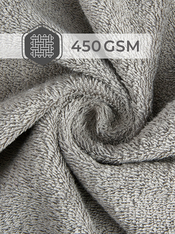 Home Easy 450 GSM 100% Cotton Grey Large Towel - Pack of 1 (150 L cm x 75 W cm)