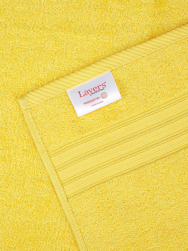 Home Easy 450 GSM 100% Cotton Yellow Large Towel - Pack of 1 (150 L cm x 75 W cm)
