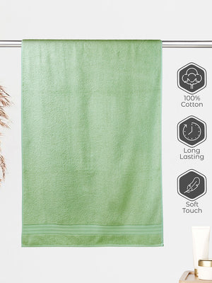 Home Easy 450 GSM 100% Cotton Green Large Towel - Pack of 1 (150 L cm x 75 W cm)