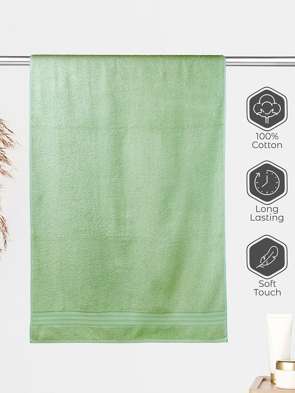 Home Easy 450 GSM 100% Cotton Green Large Towel - Pack of 1 (150 L cm x 75 W cm)