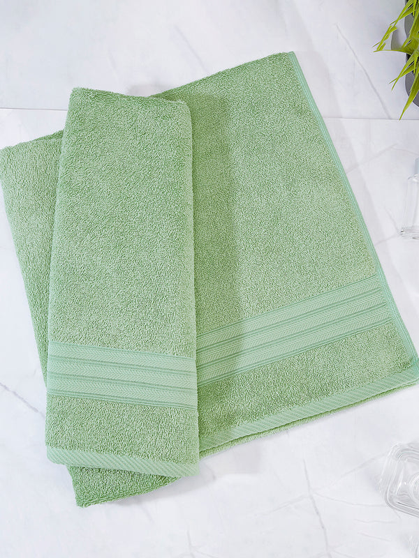 Home Easy 450 GSM 100% Cotton Green Large Towel - Pack of 1 (150 L cm x 75 W cm)