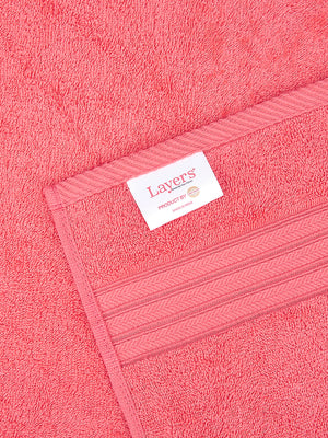 Home Easy 450 GSM 100% Cotton Pink Large Towel - Pack of 1 (150 L cm x 75 W cm)