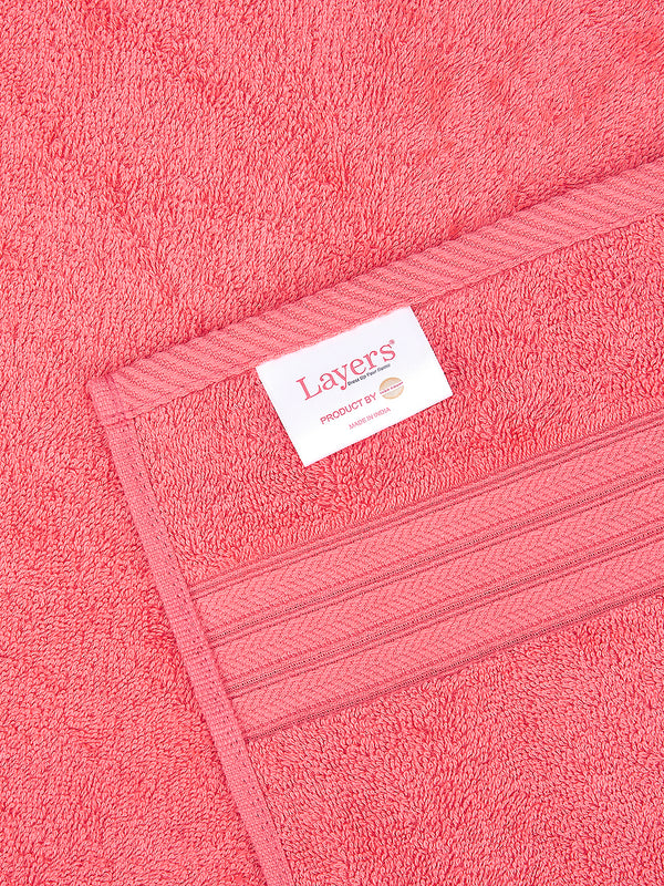 Home Easy 450 GSM 100% Cotton Pink Large Towel - Pack of 1 (150 L cm x 75 W cm)
