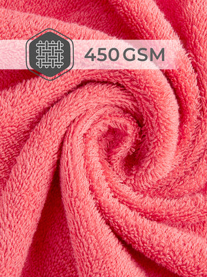 Home Easy 450 GSM 100% Cotton Pink Large Towel - Pack of 1 (150 L cm x 75 W cm)