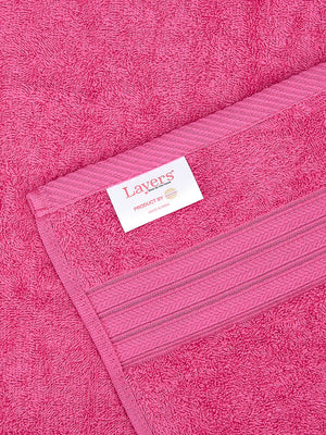 Home Easy 450 GSM 100% Cotton Pink Large Towel - Pack of 1 (150 L cm x 75 W cm)
