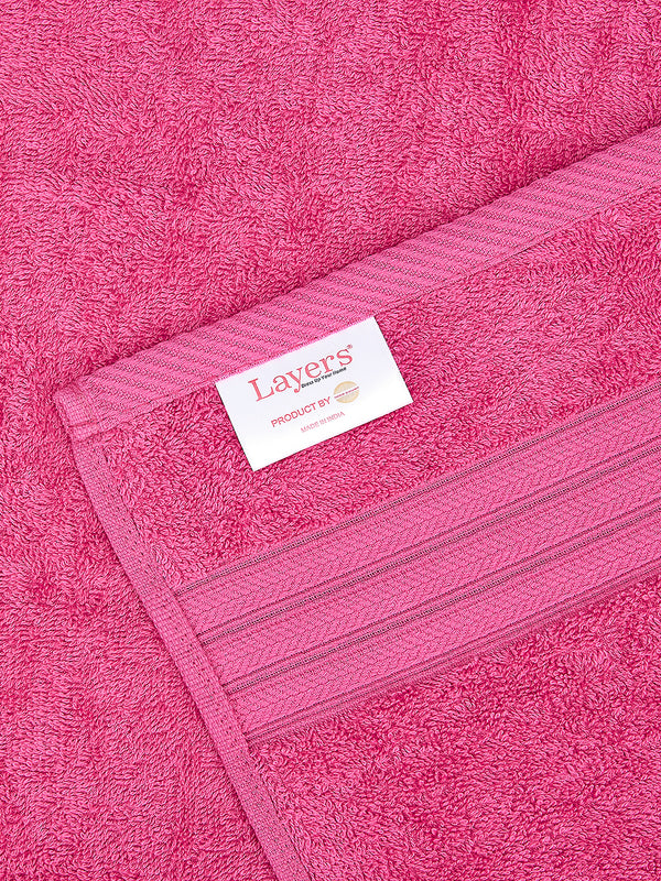 Home Easy 450 GSM 100% Cotton Pink Large Towel - Pack of 1 (150 L cm x 75 W cm)