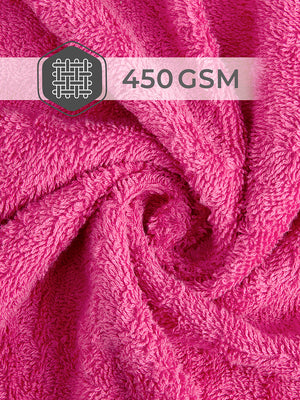 Home Easy 450 GSM 100% Cotton Pink Large Towel - Pack of 1 (150 L cm x 75 W cm)
