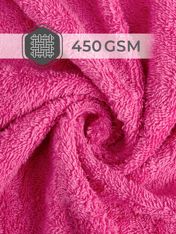 Home Easy 450 GSM 100% Cotton Pink Large Towel - Pack of 1 (150 L cm x 75 W cm)