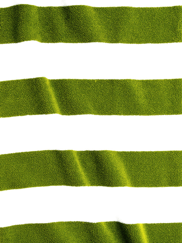 Miami (Cabana Stripe) 550 GSM 100% Cotton Green White Extra Large Towel - Pack of 1 (180 L cm x 90 W cm)