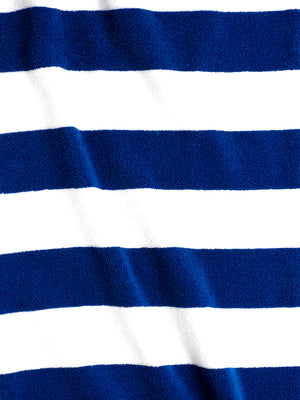 Miami (Cabana Stripe) 550 GSM 100% Cotton Blue White Extra Large Towel - Pack of 1 (180 L cm x 90 W cm)