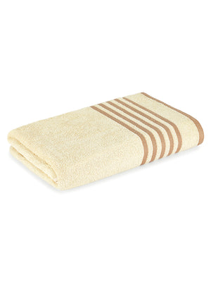 BasicX 380 GSM 100% Cotton Light Yellow Large Towel - Pack of 1 (150 L cm x 75 W cm)