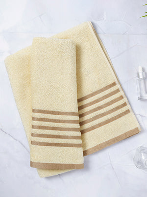BasicX 380 GSM 100% Cotton Light Yellow Large Towel - Pack of 1 (150 L cm x 75 W cm)