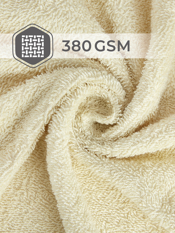 BasicX 380 GSM 100% Cotton Light Yellow Large Towel - Pack of 1 (150 L cm x 75 W cm)