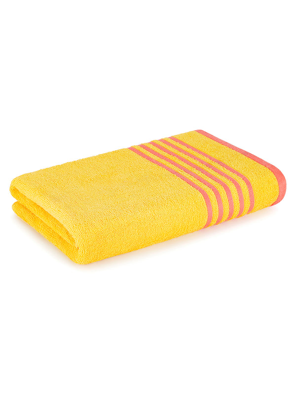 BasicX 380 GSM 100% Cotton Yellow Large Towel - Pack of 1 (150 L cm x 75 W cm)