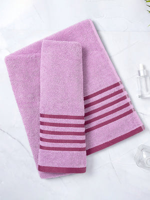 BasicX 380 GSM 100% Cotton Purple Large Towel - Pack of 1 (150 L cm x 75 W cm)