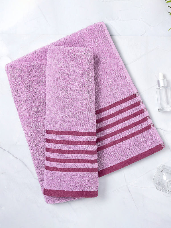BasicX 380 GSM 100% Cotton Purple Large Towel - Pack of 1 (150 L cm x 75 W cm)
