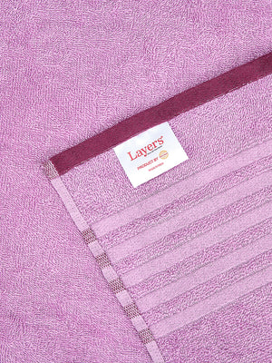 BasicX 380 GSM 100% Cotton Purple Large Towel - Pack of 1 (150 L cm x 75 W cm)