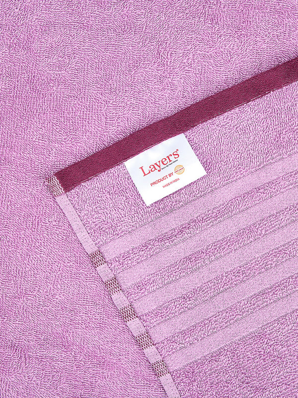 BasicX 380 GSM 100% Cotton Purple Large Towel - Pack of 1 (150 L cm x 75 W cm)