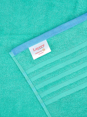 BasicX 380 GSM 100% Cotton Turquoise Large Towel - Pack of 1 (150 L cm x 75 W cm)