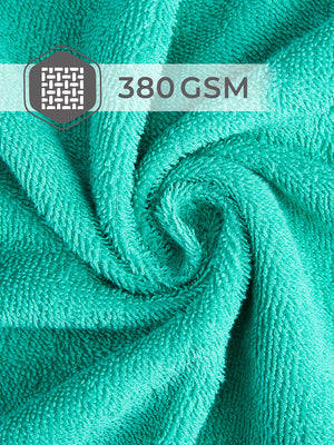 BasicX 380 GSM 100% Cotton Turquoise Large Towel - Pack of 1 (150 L cm x 75 W cm)