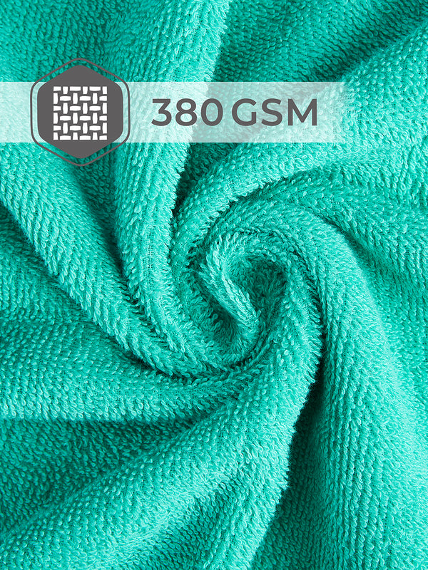 BasicX 380 GSM 100% Cotton Turquoise Large Towel - Pack of 1 (150 L cm x 75 W cm)