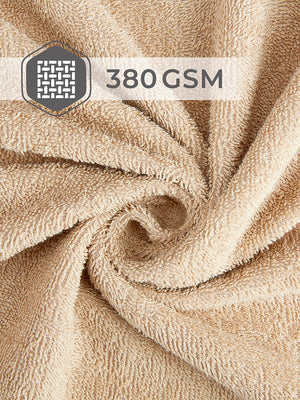 BasicX 380 GSM 100% Cotton Beige Large Towel - Pack of 1 (150 L cm x 75 W cm)