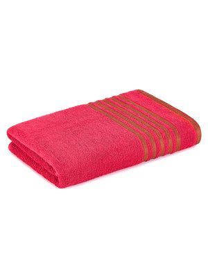 BasicX 380 GSM 100% Cotton Red Large Towel - Pack of 1 (150 L cm x 75 W cm)