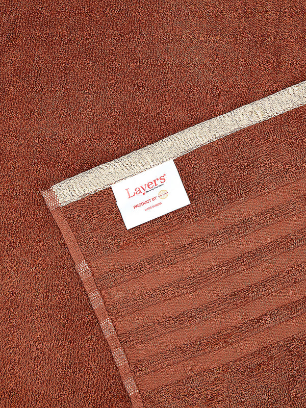 BasicX 380 GSM 100% Cotton Brown Large Towel - Pack of 1 (150 L cm x 75 W cm)