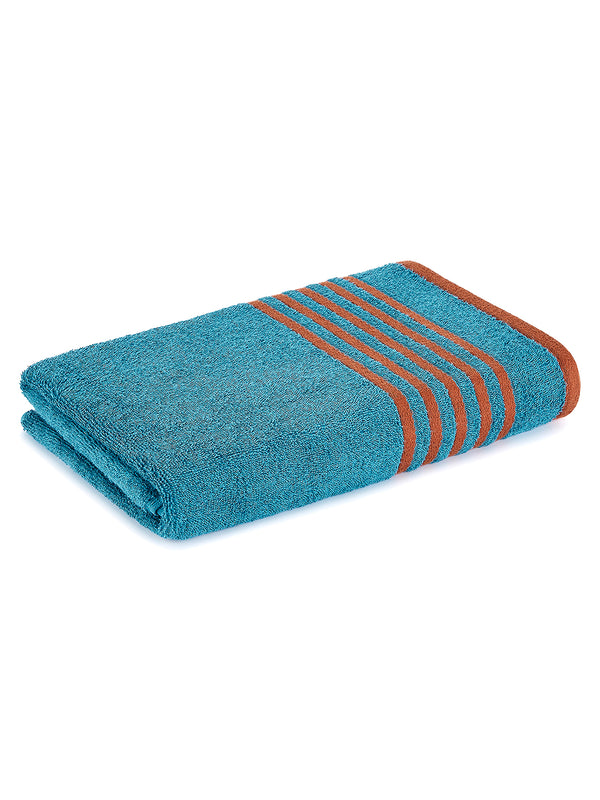 BasicX 380 GSM 100% Cotton Blue Large Towel - Pack of 1 (150 L cm x 75 W cm)