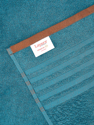 BasicX 380 GSM 100% Cotton Blue Large Towel - Pack of 1 (150 L cm x 75 W cm)