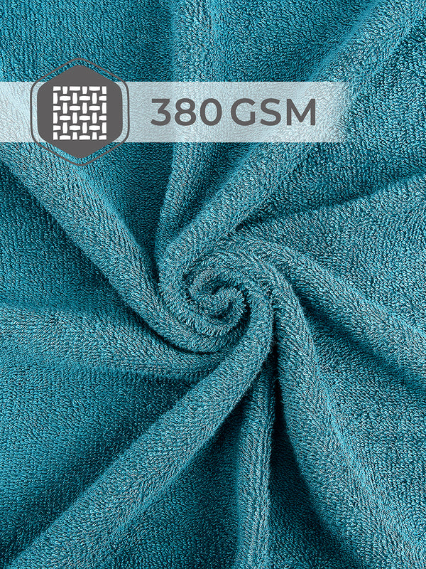 BasicX 380 GSM 100% Cotton Blue Large Towel - Pack of 1 (150 L cm x 75 W cm)
