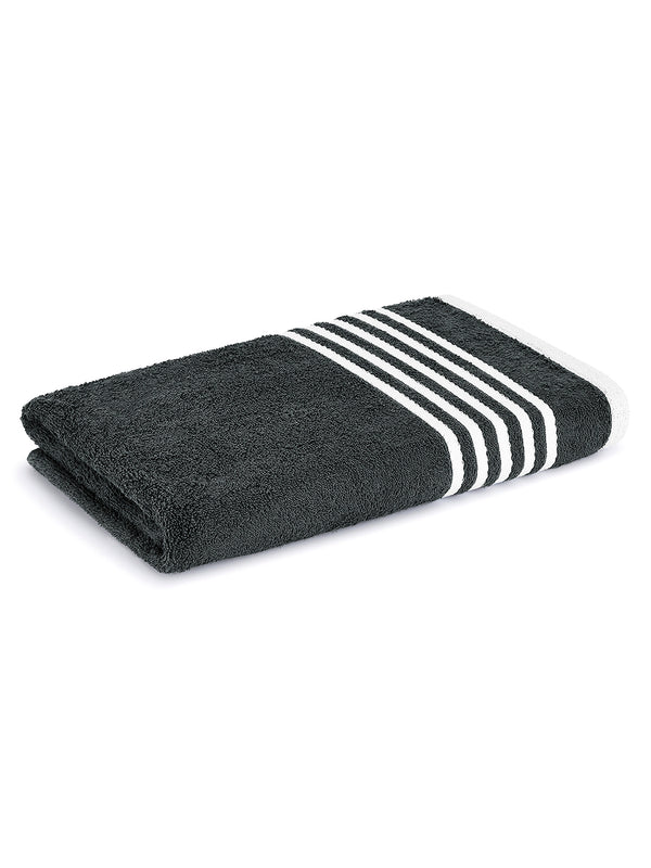 BasicX 380 GSM 100% Cotton Grey Large Towel - Pack of 1 (150 L cm x 75 W cm)