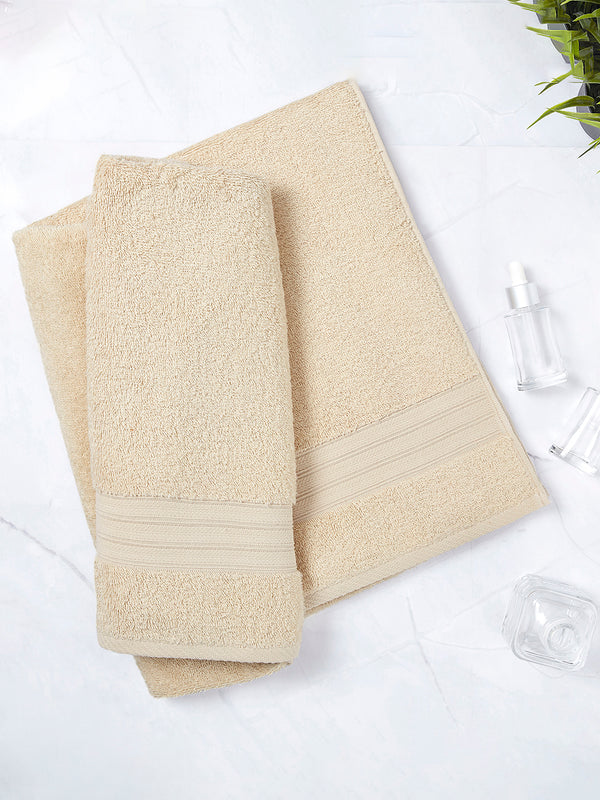 Be Bold 450 GSM 100% Cotton Cream Large Towel - Pack of 1 (150 L cm x 75 W cm)