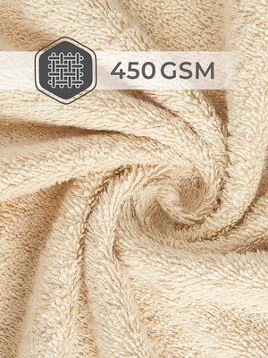 Be Bold 450 GSM 100% Cotton Cream Large Towel - Pack of 1 (150 L cm x 75 W cm)